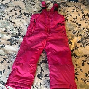 Cherokee Bright Pink Kids Overall Snow Pants - Sz 4T